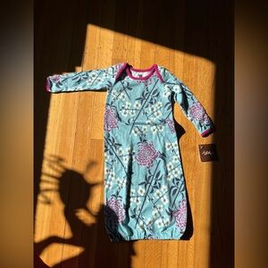 Tea Collection NWT 3-6 mo turquoise magenta floral baby sleep sack pjs nightgown